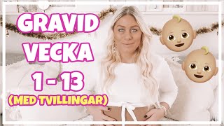 GRAVID VECKA FÖR VECKA  vecka 1  13 med tvillingar [upl. by Burnsed]