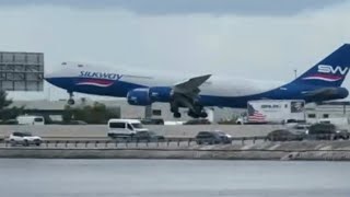 Lufthansa Boeing 747 A380 British Airways Silkway B747 Miami International Airport aviation [upl. by Enniroc652]