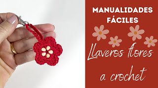 Cómo hacer llaveros a crochet flores de ganchillo [upl. by Jones]