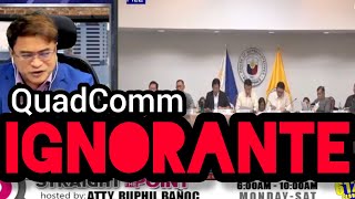 PART 2  QUADCOMM MEMBERS MGA IGNORANTE CONG ACE BARBERS HALATANG IRO NI CONG ROMUALDEZ [upl. by Marlowe]