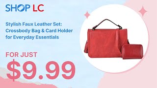 Red Faux Leather Crossbody Bag and Card Holder Set [upl. by Analem]