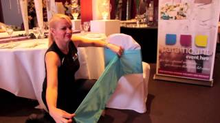 how to tie satin cravat sash on back of chair [upl. by Ennaeirrac]