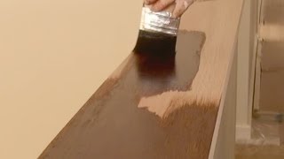 How To Stain Wood  How to apply wood stain and get an even finish using brush or rag technique [upl. by Isayg]