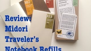 Comparison of the Notebook Refills for the Midori Travelers Notebook HD [upl. by Arron]