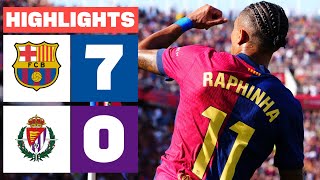 FC BARCELONA 7  0 REAL VALLADOLID CF  RESUMEN LALIGA EA SPORTS [upl. by Arrec619]