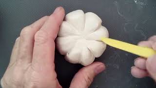 Sculpting with Air Dry Clay Pumpkin shaping part 12 [upl. by Macri]