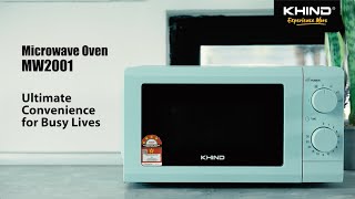 KHIND Microwave Oven MW2001  Speedy Defrost and 6 Microwave Oven Power Level [upl. by Neelahtak]