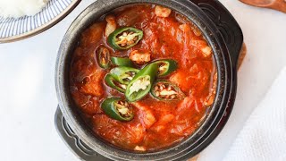 Easy Kimchi Jjigae with Pork Belly Korean Kimchi Stew shorts [upl. by Retepnhoj]