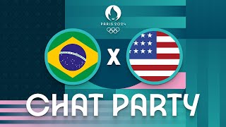 Brazil v USA  Mens Olympic Basketball Tournament Paris 2024  Chat Party ⚡🏀 [upl. by Noram323]