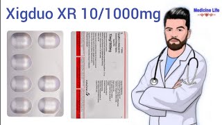 Xigduo XR 10mg  1000 mg tablet use review in hindi  uses  dose  benefits  Sideeffects [upl. by Veleda]