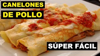 CÓMO HACER CANELONES DE POLLO SÚPER FÁCIL  en 6 minutos [upl. by Vail988]