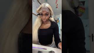 613 Blonde wig install amp hairstyles 613blondehair 613hdlace wigs hdlacewigs [upl. by Leeland]