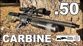 Umarex HAMMER CARBINE Full Review 34 inch 50 caliber PCP Hunting Rifle w 550gr Airgun Slugs [upl. by Rhoades]