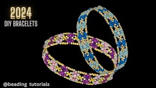 elegant beaded bracelet tutorial beaded bracelet beading patterns [upl. by Adeuga]