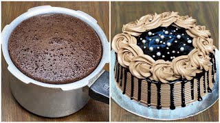 Chocolate Cake in Pressure Cooker  Chocolate Cake Without Oven  Birthday Cake Recipe [upl. by Atiuqaj]