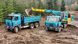 TATRA 815 UDS 114 TATRA 815 S3 New Holland backhoe  digging a pond [upl. by Nikolaos]