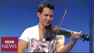 Fastest violinist in the world  BBC News [upl. by Peterus427]