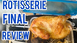 WEBER BABY Q ROTISSERIE Weber Rotisserie 1st Cook Up amp Review [upl. by Yolanthe]