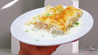 Canelones de pollo en salsa blanca la receta perfecta para una comida reconfortante y casera [upl. by Dalila]