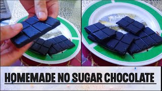 Homemade no sugar chocolate bar recipe  diet bar  only 3 ingredients homemade chocolate at home [upl. by Kress]