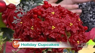 Poinsettia cupcakes with Cakes Couture [upl. by Cila]