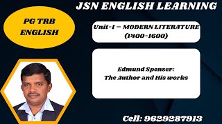 Edmund Spenser The Author and His Works jsnenglishlearning [upl. by Annoel596]