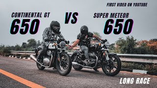 2023 Super Meteor 650 Vs Continental GT 650 Drag Race First on Youtube  ye to unexpected nikla 😱 [upl. by Lansing912]