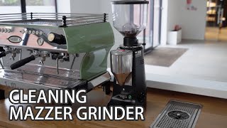 Intermediate Barista Skills Deep Cleaning your Grinder  Mazzer [upl. by Attenra]