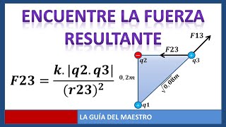 Ley de coulomb fuerza resultante 3 cargas [upl. by Bassett]