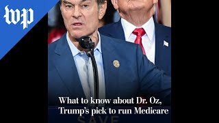 What to know about Dr Oz Trumps pick to run Medicare [upl. by Ahseka]