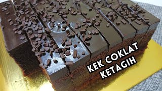 Kek Coklat Ketagih Viral  Kek Coklat Bakar Moist Resepi  Moist Chocolate Cake with Ganache Recipe [upl. by Nirret]