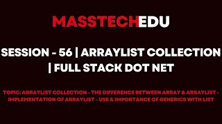 Session  56  ArrayList Collection  Full Stack Dot Net [upl. by Eshman]