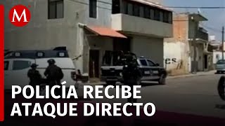 Policía Estatal de Zacatecas atacada en Villanueva tras reporte de hombres armados [upl. by Cherida]