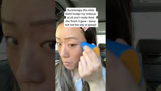 Reapplying sunscreen with Shiseido SPF stick 🌞 japanesskincare asiansunscreen shorts [upl. by Erreid]