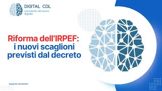 Riforma dellRPEF i nuovi scaglioni previsti dal decreto [upl. by Adnilemreh194]