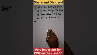 Share and Dividend icse2024 icse viral short shortsfeed shorts trending youtubeshorts math [upl. by Aleacim]