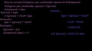 how to convert kgcm2 to kilo pascal  pressure converter [upl. by Carita907]