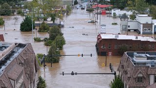 Hurricane Helene Flooding in Asheville NC Biltmore Village [upl. by Edrock]