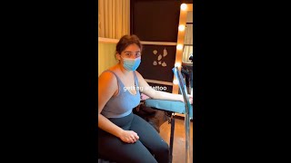 Girl gets her first tattoo and cries with excitement and pain [upl. by Blair]