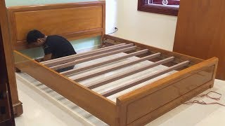 Amazing Woodworking Skills  Building a Bed Extremely Modern How To DIY [upl. by Imar]