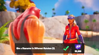 Hire a Character in Different Matches  Fortnite Quests [upl. by Yarak]