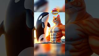 Whale🐋  who is best Black cat vs orange tabby cat vs white cat😺aicat cat shorts [upl. by Airal613]