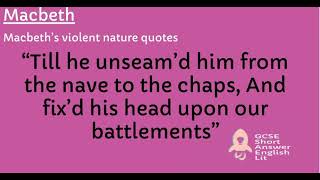 Violence quotes  Macbeth  GCSE Short Answer [upl. by Hewie]