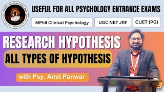 Hypothesis in Research  Types of Hypothesis  UGC NET JRF  CUET  MPhil Clinical Psychology [upl. by Ilowell187]