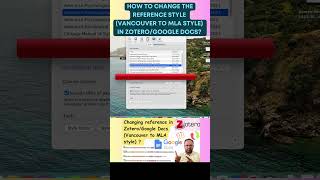 How to Change Reference Style Vancouver to MLA style in Zotero Reference ManagerGoogle Docs [upl. by Nelra]