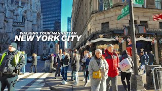 NEW YORK CITY TRAVEL 86  WALKING TOUR MANHATTAN 5th Avenue 42nd Street Broadway Times Square 4K [upl. by Suirad79]