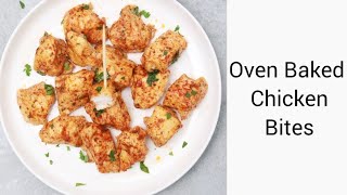 Oven Baked Chicken Bites Recipe Baked Diced Chicken [upl. by Lleoj]