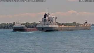 Wilfred Sykes Salutes between Marine City and Port Huron [upl. by Arikat882]