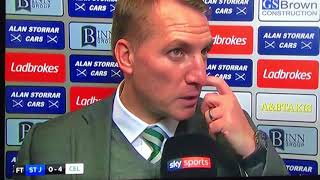 Brendan Rodgers Interview After celtic Go unbeaten for 63 Matches With 40 Win  St Johnstone [upl. by Elbertine]