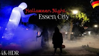 Halloween Night  Essen City  Germany  4KHDR Travel Video  2024 [upl. by Nicol]